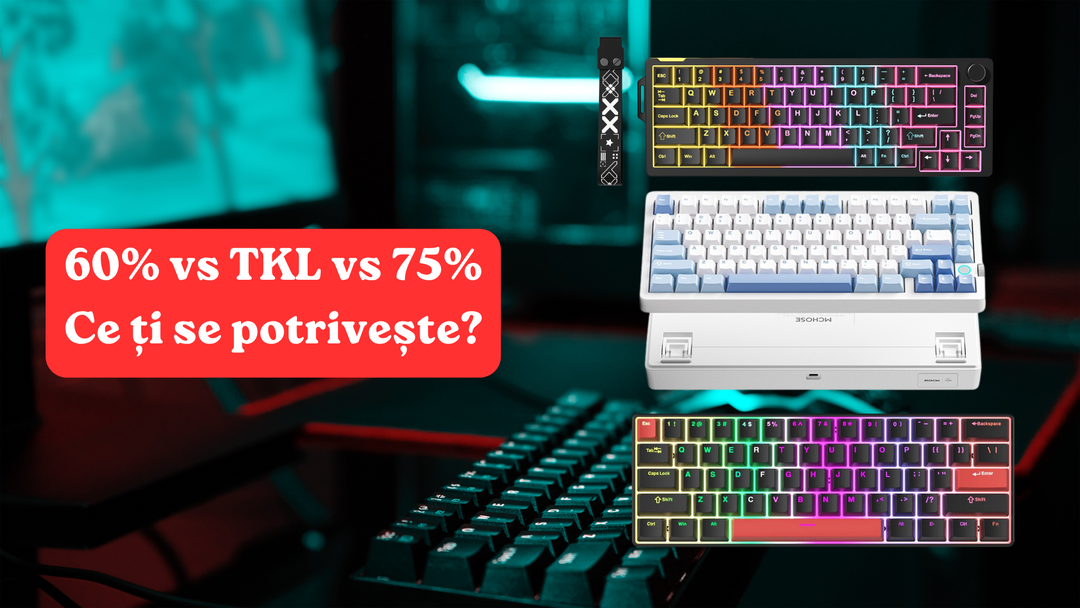 Ce tip de tastatură gaming ți se potrivește? 60%, TKL sau 75%