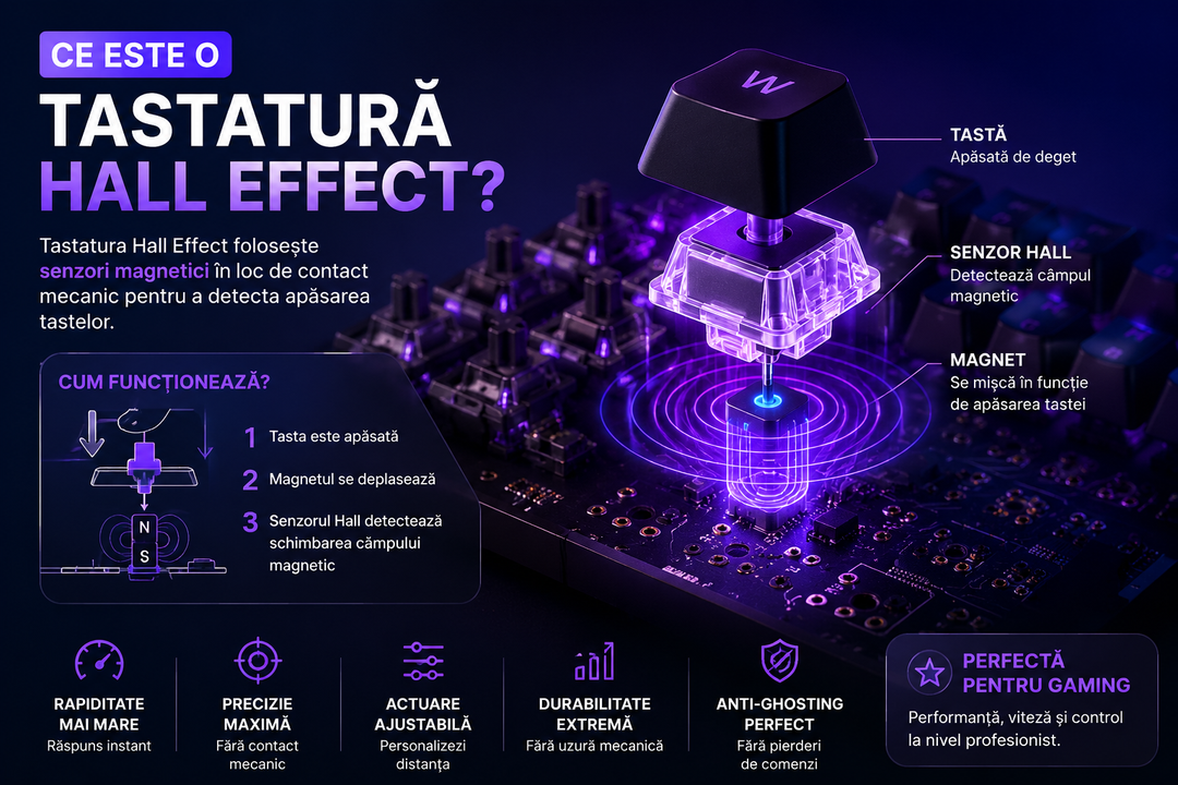 Tastaturi Hall Effect: Ce Sunt, Cum Te Ajută și Diferențele față de Tastatura Mecanică