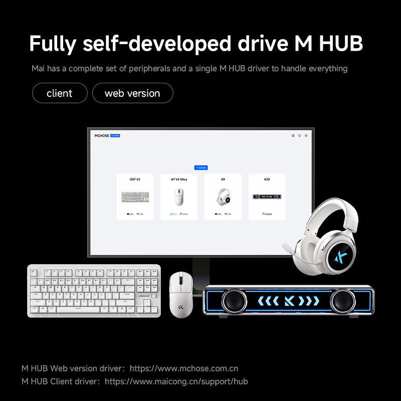Tastatură mecanică MCHOSE G87 V2 TKL Wireless RGB