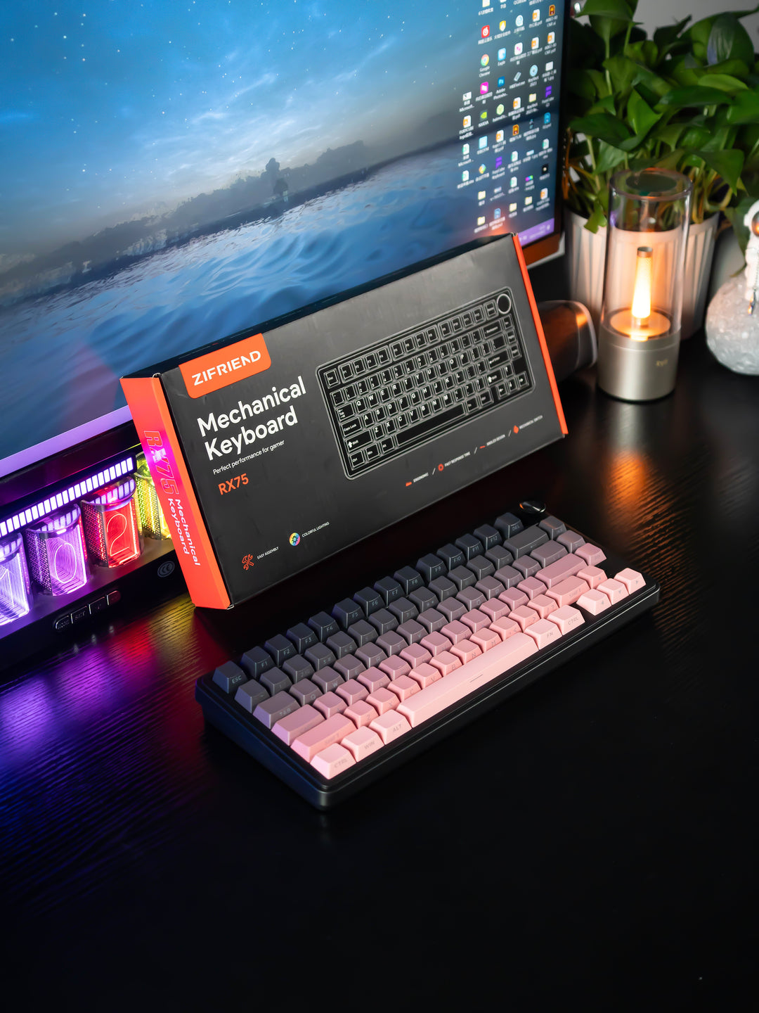 Tastatură mecanică gaming RX75 Pro – RGB Wireless