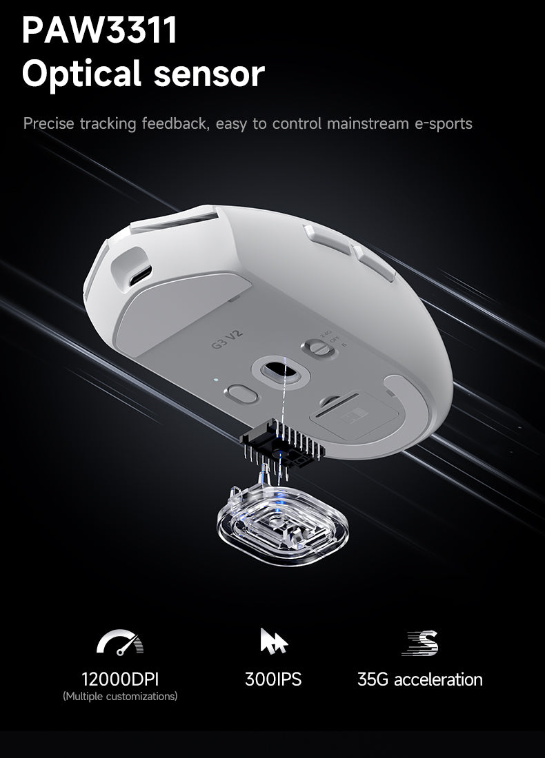 Mouse gaming MCHOSE G3 V2 Wireless – Ultralight, RGB
