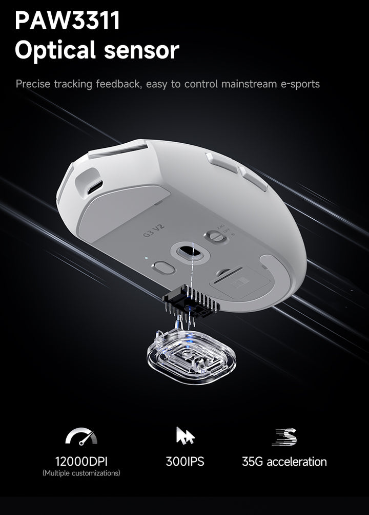 Mouse gaming MCHOSE G3 V2 Wireless – Ultralight, RGB