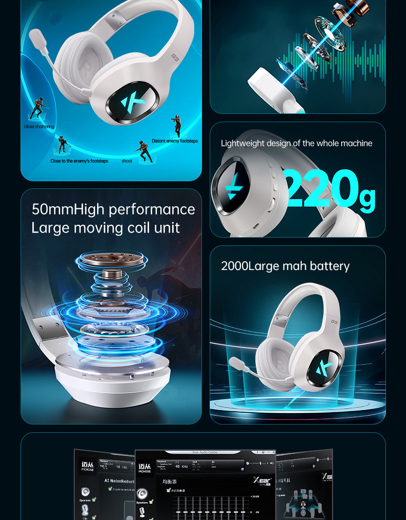 Căști gaming MCHOSE G9 Pro Gaming Wireless