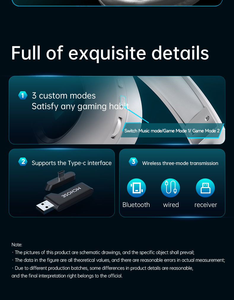 Căști gaming MCHOSE G9 Pro Gaming Wireless