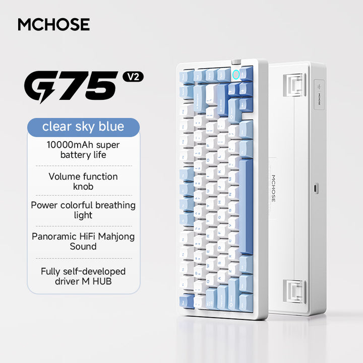 Tastatură mecanică wireless MCHOSE G75 V2  RGB