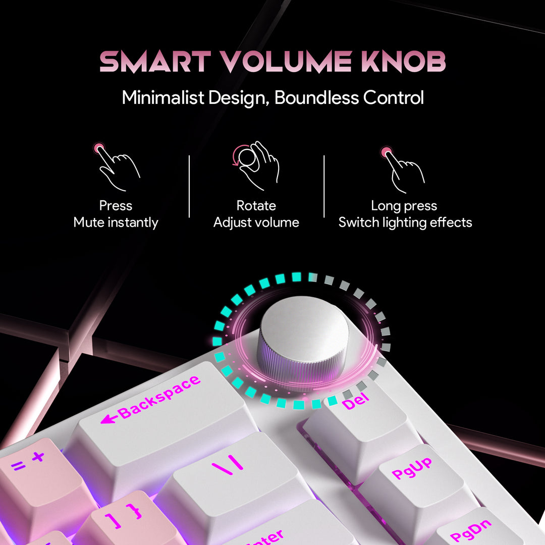 Tastatură mecanică FuryCube V68 RGB Knob